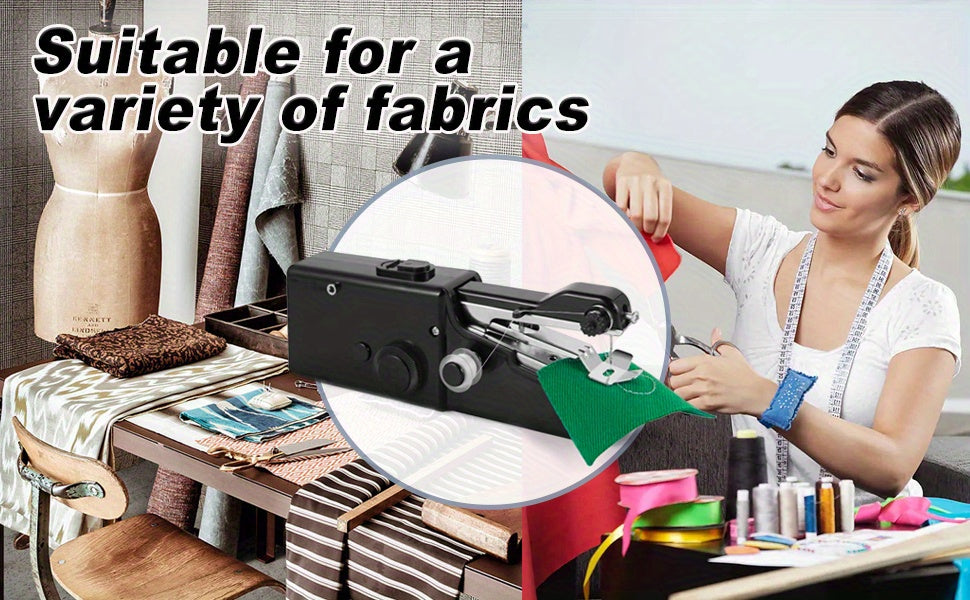 1pc Handheld Sewing Machine, Mini Portable Electric Sewing Machine For Adult, Easy To Use And Fast Stitch Suitable For Clothes, Fabrics, DIY Home Travel (Battery Not Included)