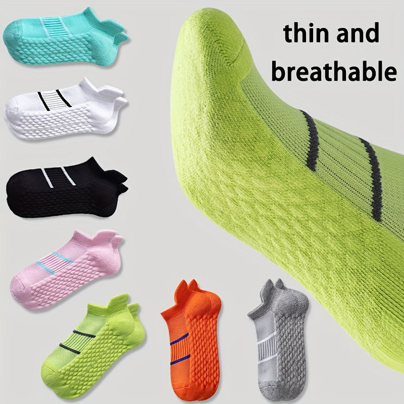 5 Pairs of Thin Mesh Men's Professional Sports Socks, Breathable Sweat-absorbing Anti-odor with Ear Lifting Heel Guard