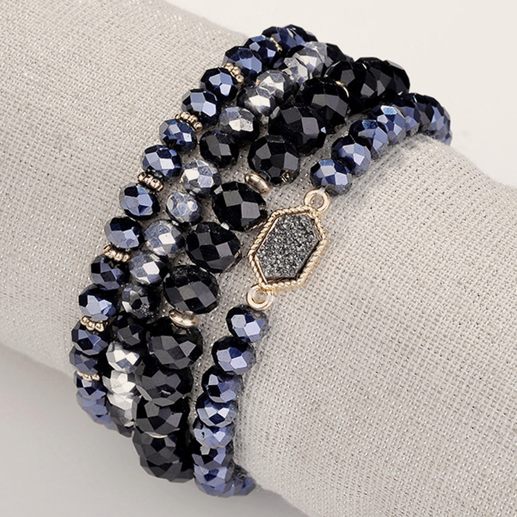 Resin Cluster Bracelet 4pcs Set