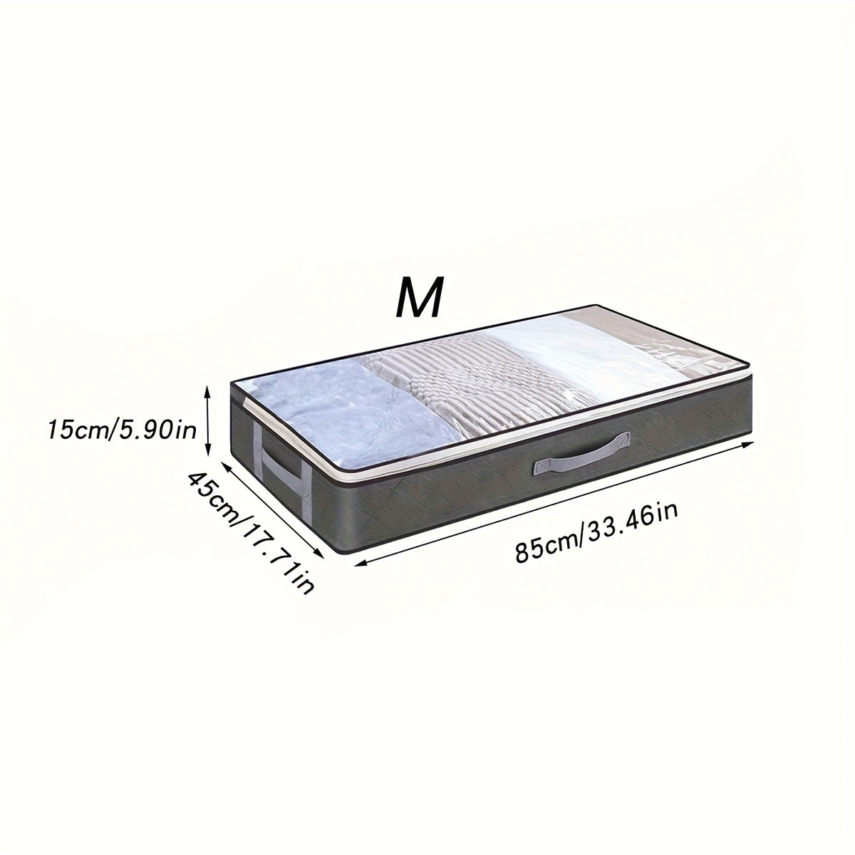 Under-Bed Storage Box with Flip-Top Lid - Durable Non-Woven Fabric Organizer for Blankets, Clothes & Bedding | Multi-Purpose Space-Saving Design, Dust-Resistant Contemporary Bedside Storage Solution, Bedroom Organizers And St