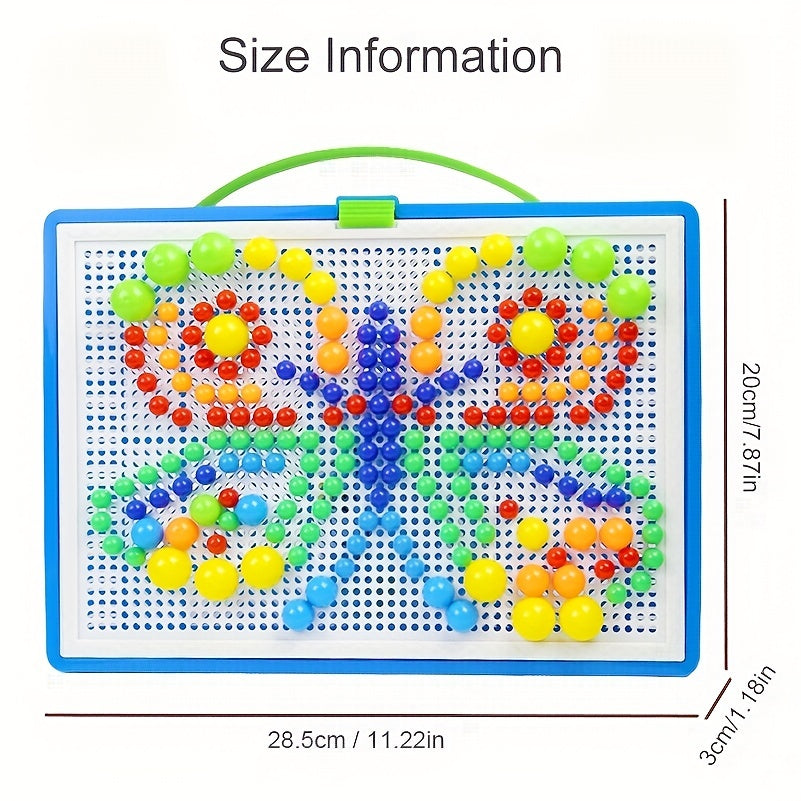 Diikamiiok 296pcs Plastic Mushroom Nail Building Blocks Puzzles Kids Educational Game Color Cognition Intellectual Educational Toys For Children Gifts Easter Gift Christmas, Halloween Gift