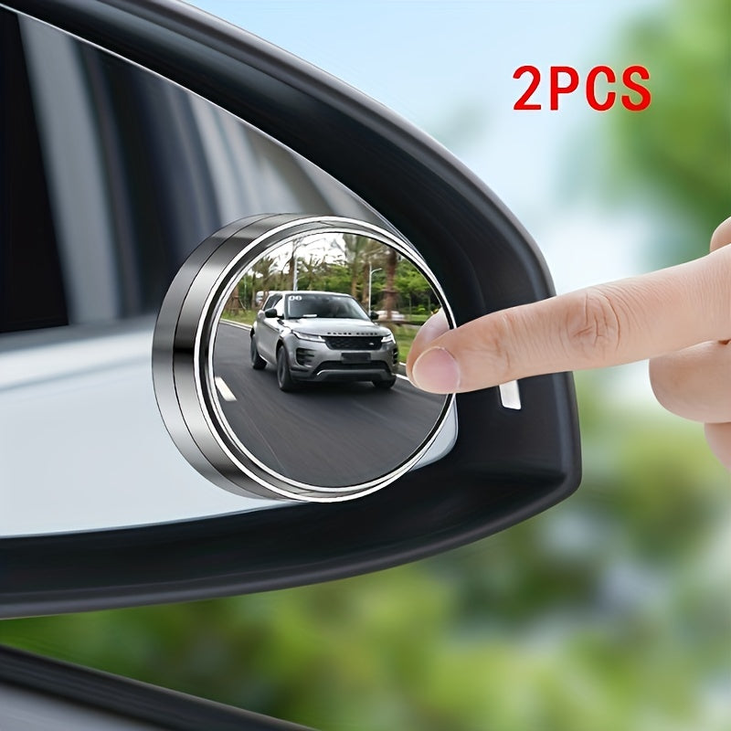 [High-definition | 360-degree] 2pcs High-definition 360-degree Adjustable Car Rearview Mirror | Round Mirror Blind Spot Mirror Wide-angle Mirror | Increase Child's Safety In The Car