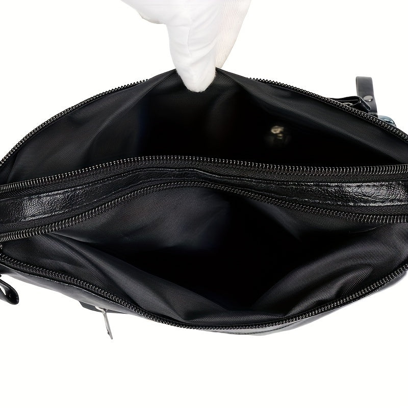 Flower Pattern Crossbody Bag, Fashion Zipper Shoulder Bag, Casual Purse For Women