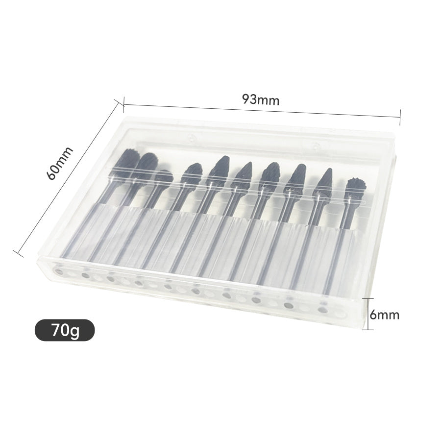 10pcs Tungsten Carbide Burr Set, Double Cut Alloy Steel Grinding Heads, Compatible with Dremel Rotary Tools, for Wood, Metal, Stone, Gemstone - Handheld & Welding Use, Assembly Required, Grinding Bits for Steel