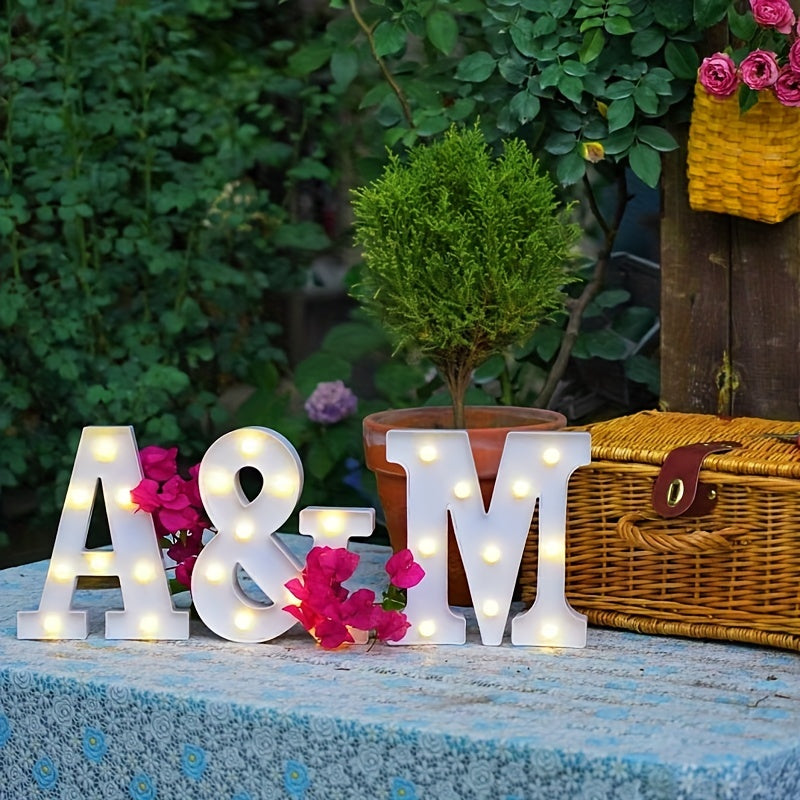 1pc Alphabet Letter LED Lights Luminous Number Lamp Decor, Battery Night Ligh, t For Home Wedding Birthday Christmas Party Decoration Letters Numbers Light, Home Decor