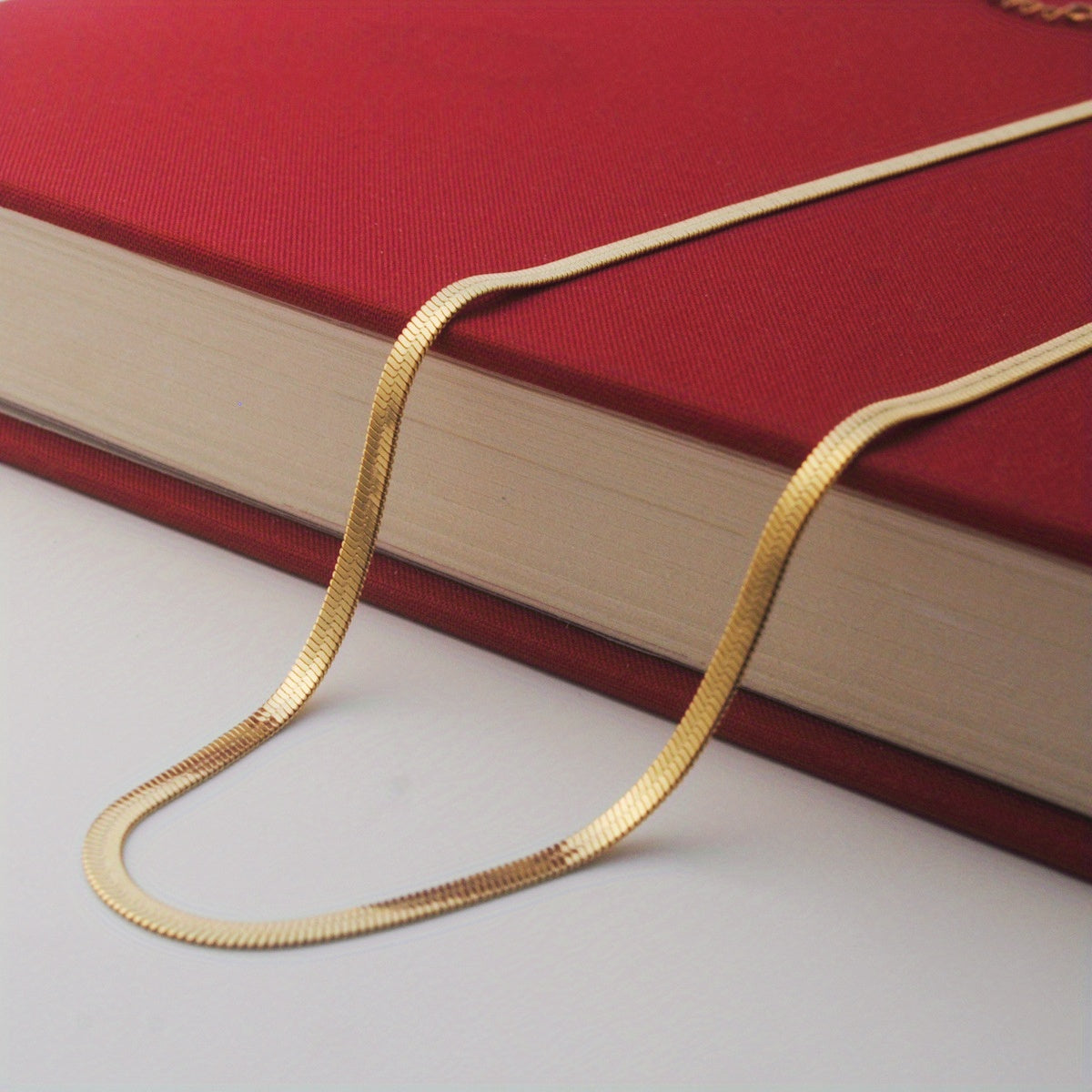 Never Fade Stainless Steel Blade Chain Clavicle Chain Unisex Flat Snake Chain Chain Stainless Steel Couple Chain Extension Chain