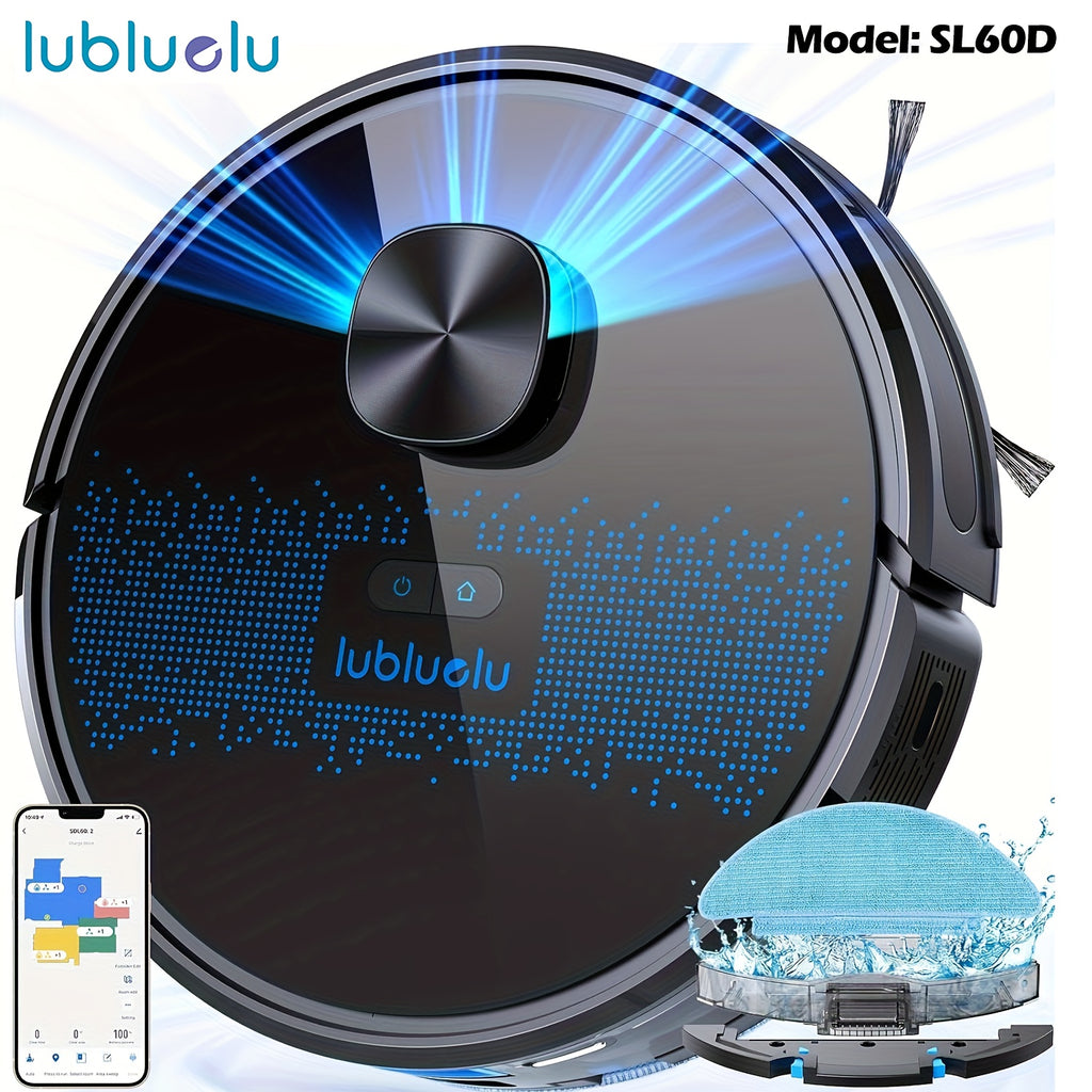 Robot Vacuum And Mop Combo 6500Pa, Lubluelu L15 Robot Vacuum, Auto-Charging, 5 Maps, 30 No-go Zones, WiFi/App/Alexa, 3in 1 Robot Vacuum Cleaner for Pet Hair Carpet Hard Floor, Robot Vacuum with Mop, Robotic Vacuum Cleaner And