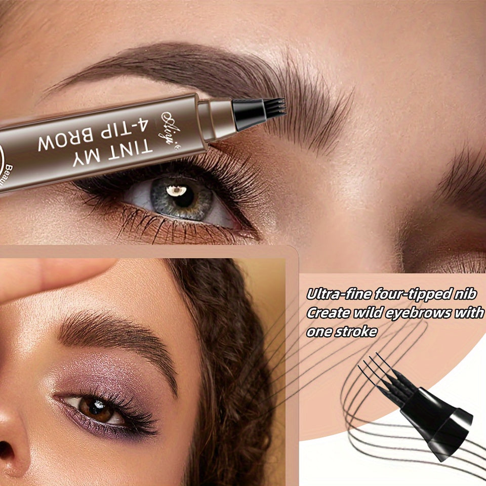 Waterproof Long-Lasting Microblading Eyebrow Pen - Creates Natural, Defined Brows With Micro-Fork Tip Applicator - Perfect Gift For Women With All Skin Types A Wild Eyebrow Easy To Use Easy And Fast Eyebrow Brush