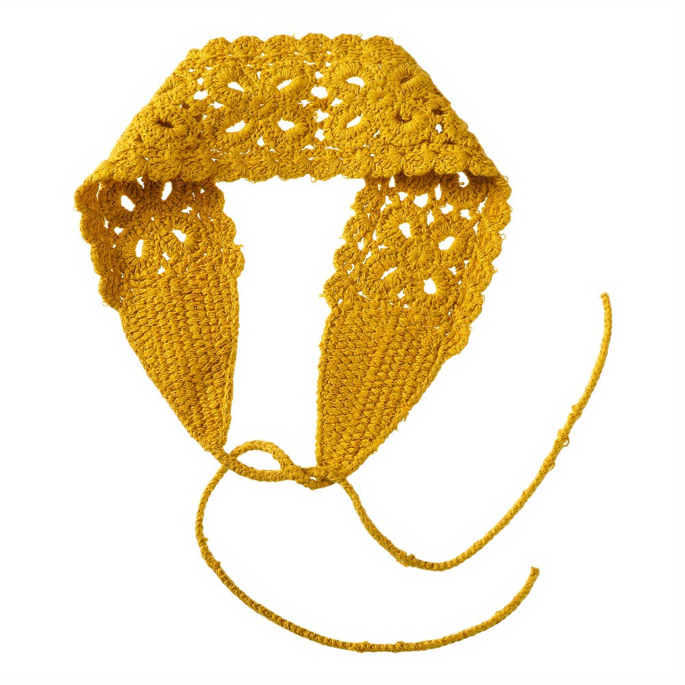 Women Crochet Headbands Boho Knitted Floral Elastic Hairband Vintage Head Wrap Hair Accessories