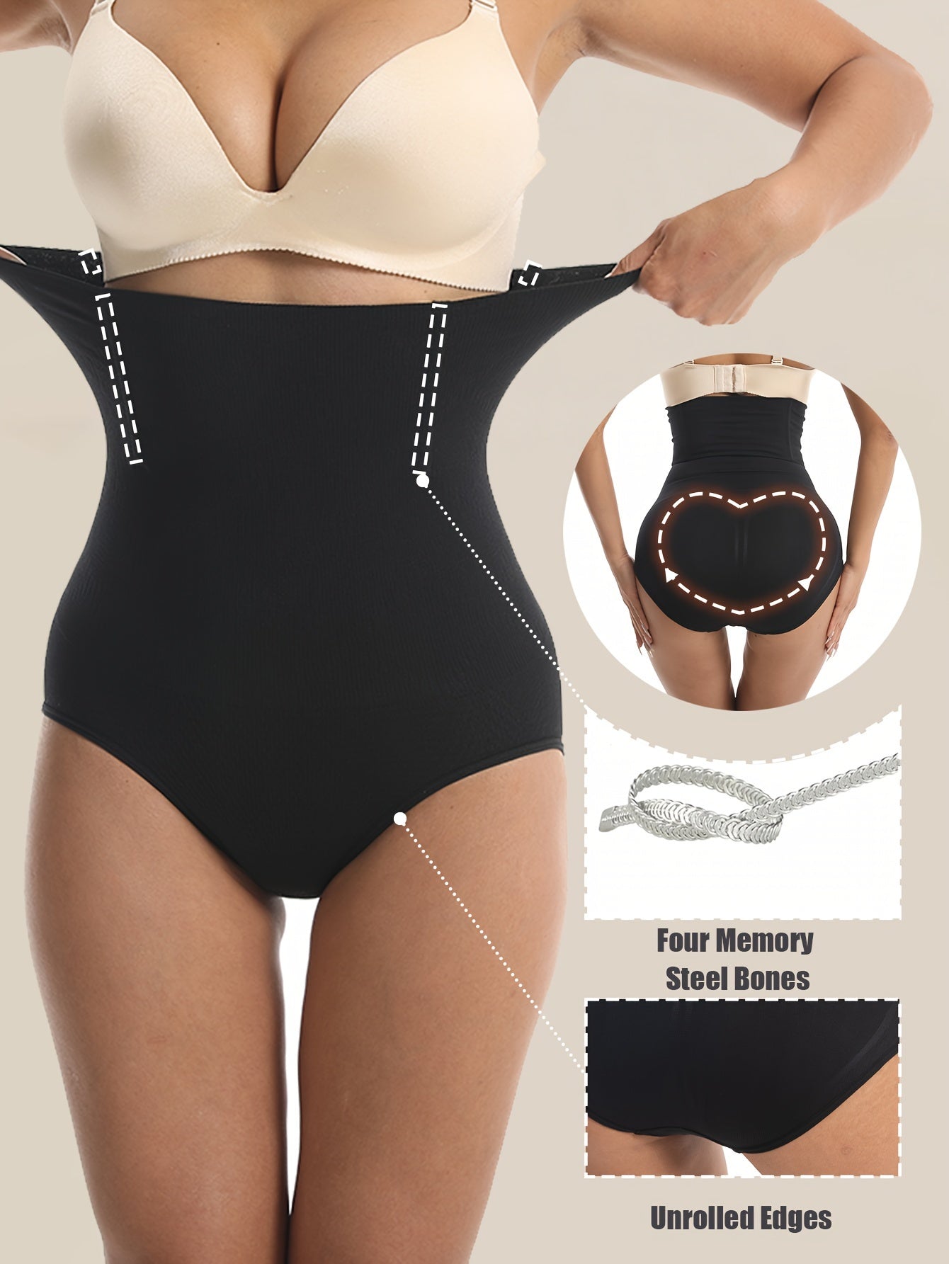 1 Pcs High Waist Shaping Panties Waist Trainer Body Shaper Tummy Sheath Woman Flat Belly Control Panties Hip Butt Lifter Briefs Panty Women Underwear Shapewear