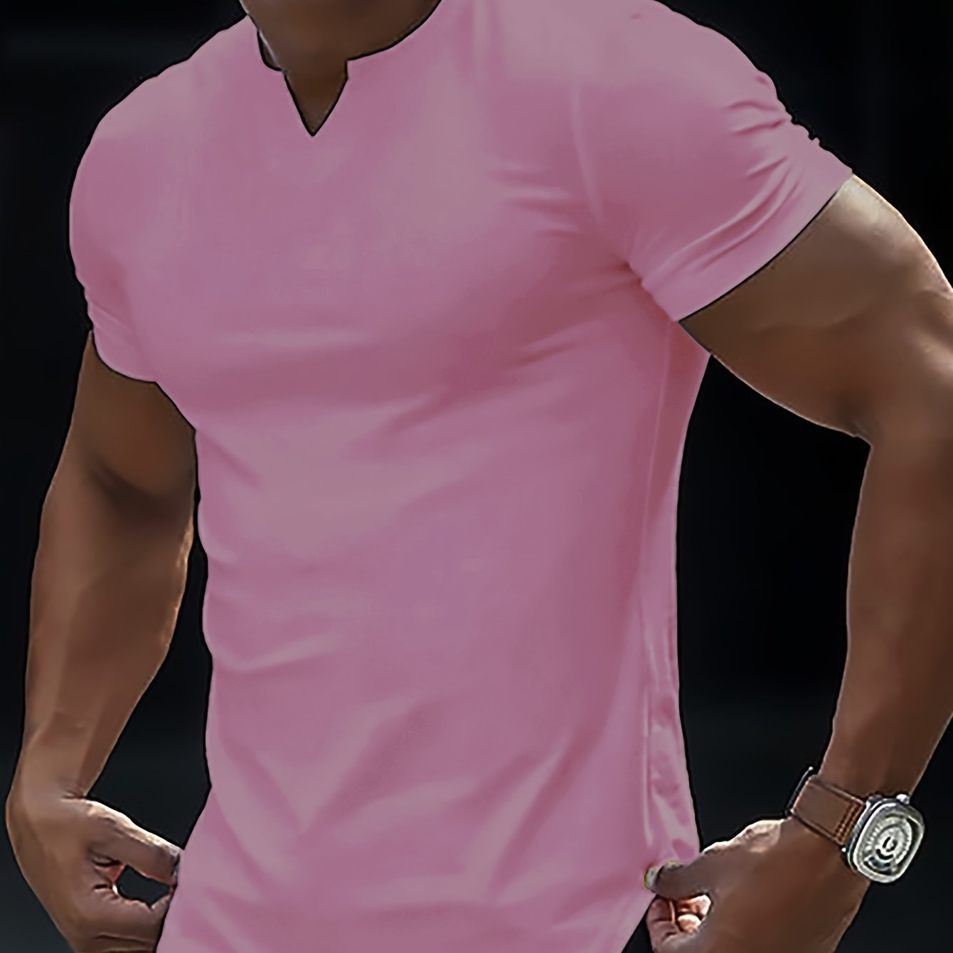 Summer-Ready Stylish Men’s V-Neck T-shirt - Comfortable, Breathable Fabric, Easy-Care & Durable