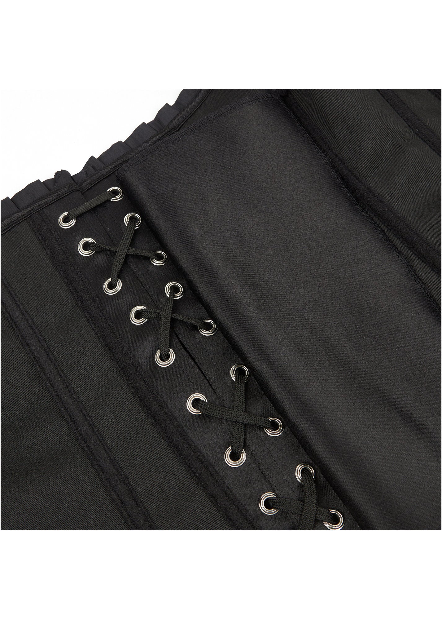 Off Shoulder Neck Corsets For Women Sheer Mesh Long Puff Sleeve Overbust Corset Gothic Lace-up Boned Bustier Tops Black