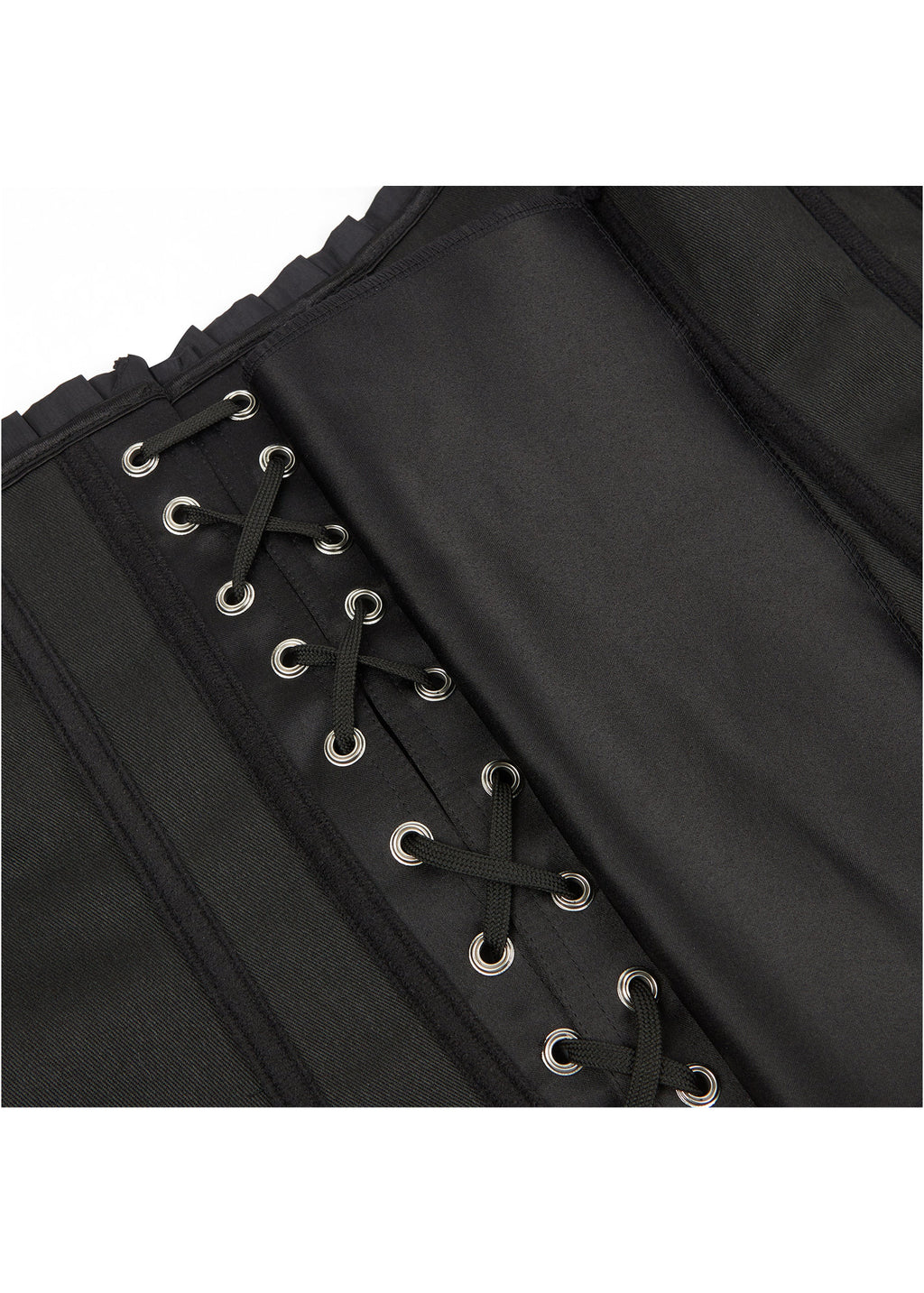 Off Shoulder Neck Corsets For Women Sheer Mesh Long Puff Sleeve Overbust Corset Gothic Lace-up Boned Bustier Tops Black