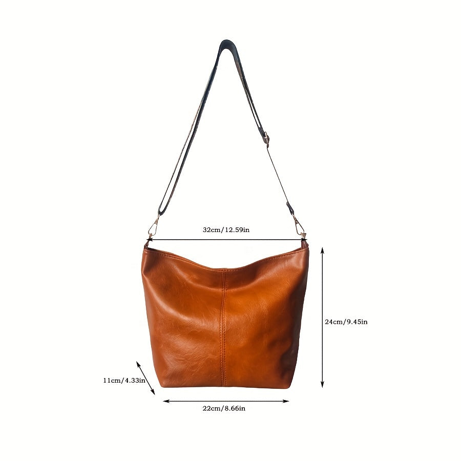 [Retro Bag] Large Retro Geometric Strap Bag | Wide Crossbody Bag, Fashion Shoulder Bag
