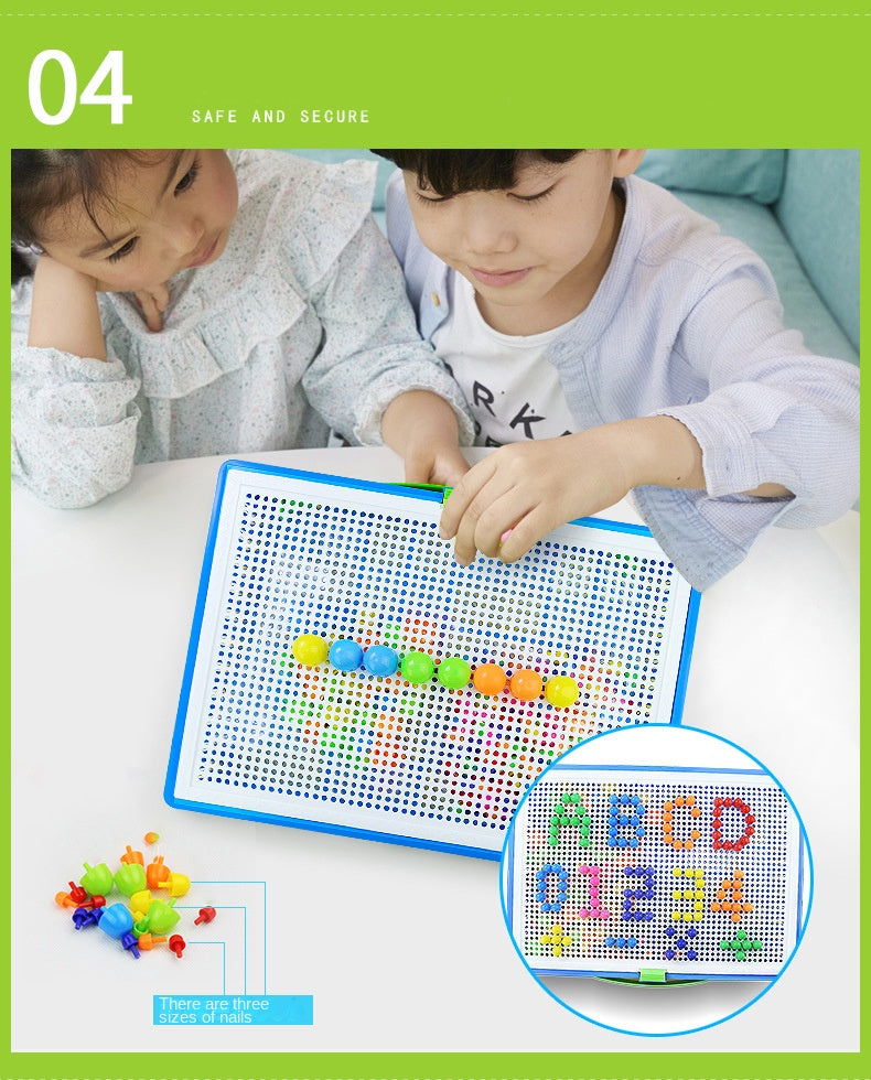 Diikamiiok 296pcs Plastic Mushroom Nail Building Blocks Puzzles Kids Educational Game Color Cognition Intellectual Educational Toys For Children Gifts Easter Gift Christmas, Halloween Gift