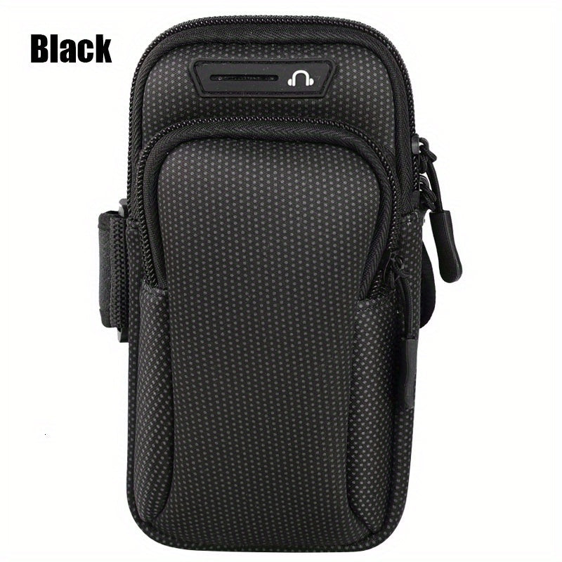 Ultra Slim Case Multi-Functional Universal Double Layer Zipper Sport Arm Case Phone Bag For Most Mobile Phones/earphones/small Charging Treasures/cosmetics/keys
