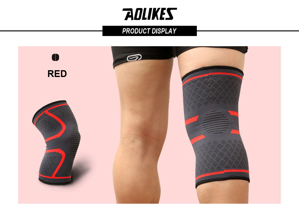 1pc AOLIKES Compression Knee Sleeve - Breathable, Non-Slip, Ideal for Running, Volleyball, Basketball, Yoga, Tennis, Football and more - Durable Polyamide & Nylon, Fitness Enthusiasts, Athletes, Fitness Accessory, Sports Gear