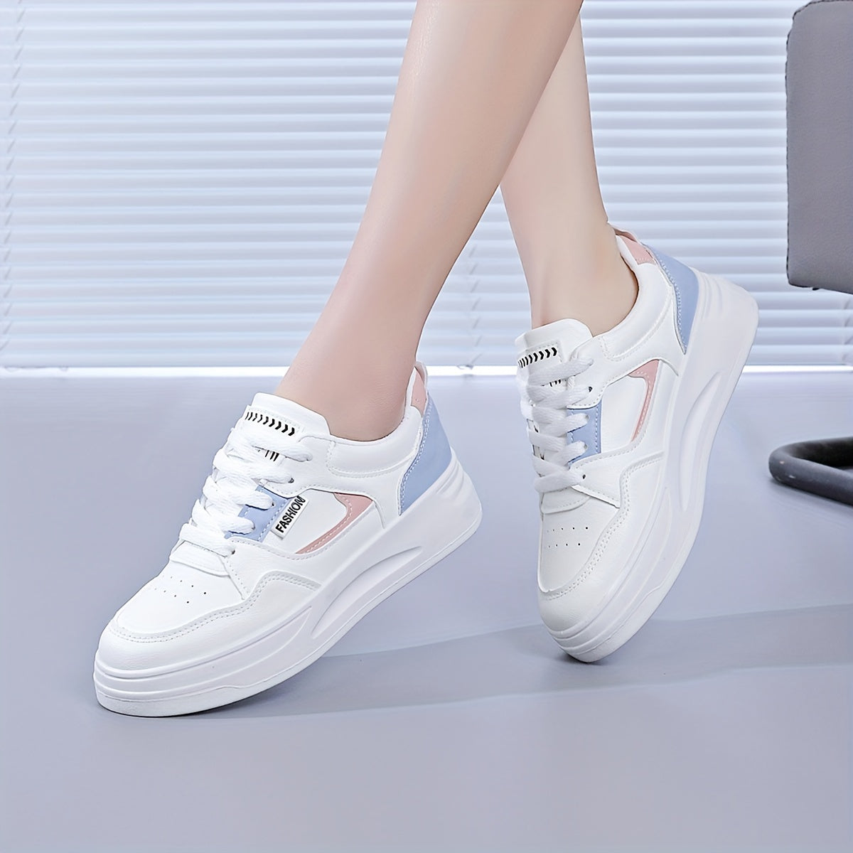 Women's Lightweight Sneakes, Low Top Lace Up Platform Casual Shoes, Women's Fashion Footwear