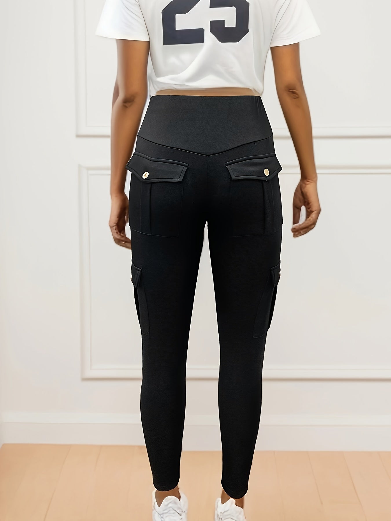 [Butt Lifting Leggings] Butt Lifting Solid Color Yoga Leggings With Pockets | Women's Running Sports Tight Pants, Activewear For Fall & Winter