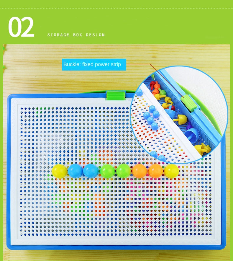 Diikamiiok 296pcs Plastic Mushroom Nail Building Blocks Puzzles Kids Educational Game Color Cognition Intellectual Educational Toys For Children Gifts Easter Gift Christmas, Halloween Gift