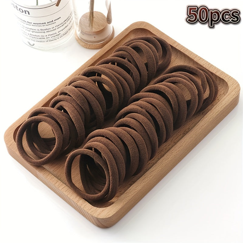 50pcs/100pcs High Elastic Hair Ring French Style Thick Women's Hair Rope Graduation Gift