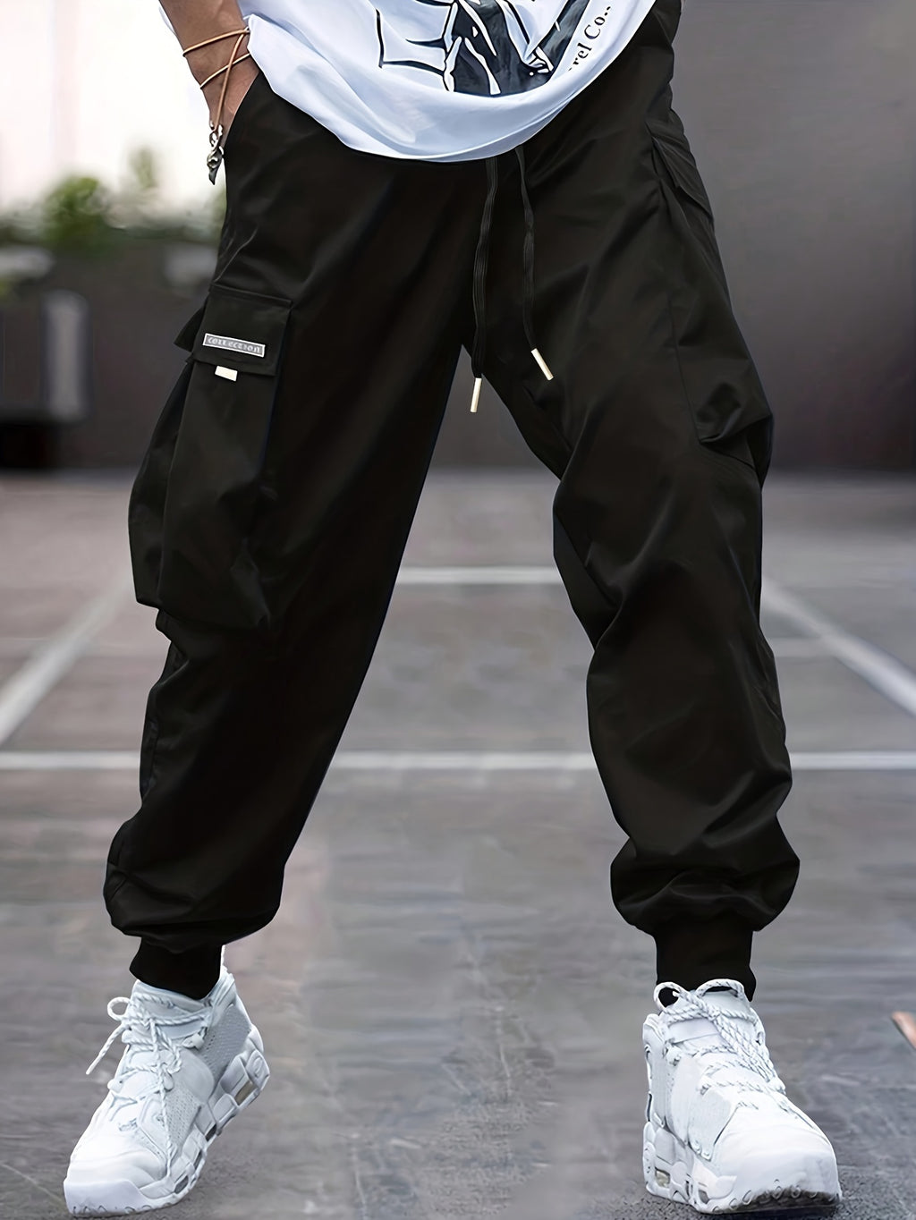 Trendy Men's Casual Cargo Pants With Pocket, Men's Outfits For Spring And Autumn