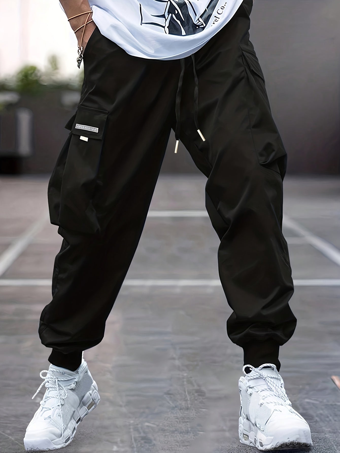 Trendy Men's Casual Cargo Pants With Pocket, Men's Outfits For Spring And Autumn