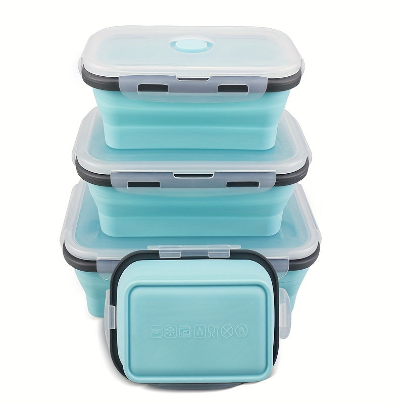 [Silicone Food Container] Collapsible Silicone Food Storage Container - BPA Free - Microwaveable - Freezer, Dishwasher Safe - Space Saving Stackable - Collapsible Leftover or Meal Prep Lunch Box Containers