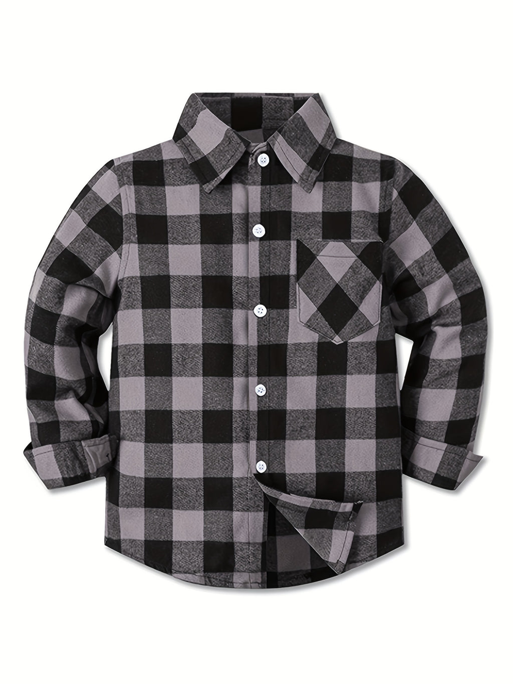 Baby Boys Plaid Shirts Button Down Long Sleeve Blouse Tops Kids Clothes