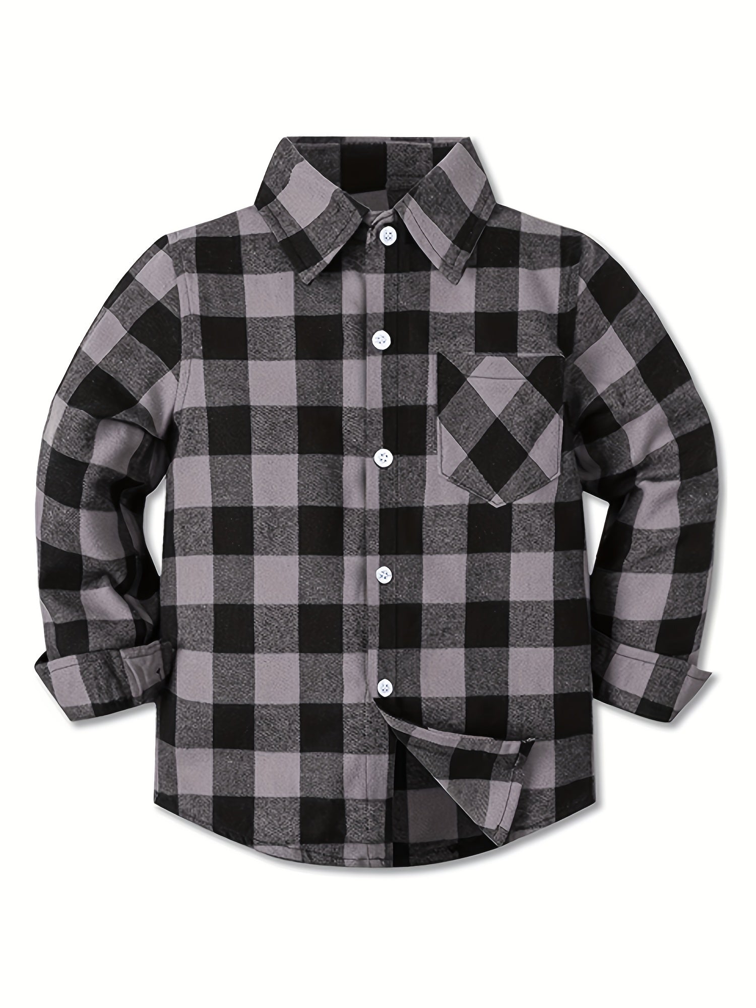 Baby Boys Plaid Shirts Button Down Long Sleeve Blouse Tops Kids Clothes