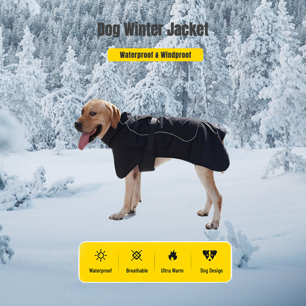 Double-Layer Winter Dog Jackets, Dog Coats For Large Dogs In Winter, Dog Raincoat - Waterproof Dog Clothes Christmas Gift
