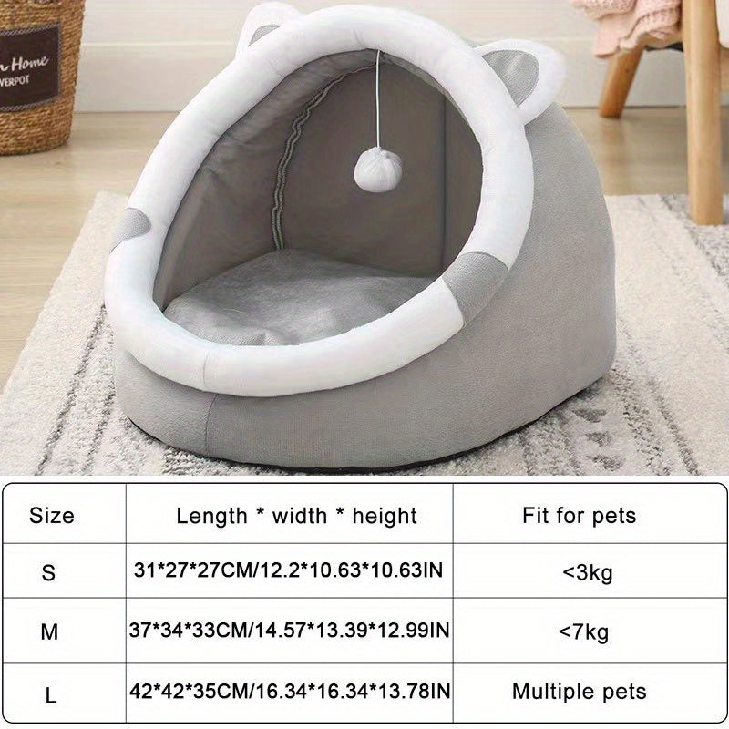 Cozy Cartoon Cat Cave Bed - Keep Your Kitten Warm And Snug In This Cute Pet House! Christmas Gift