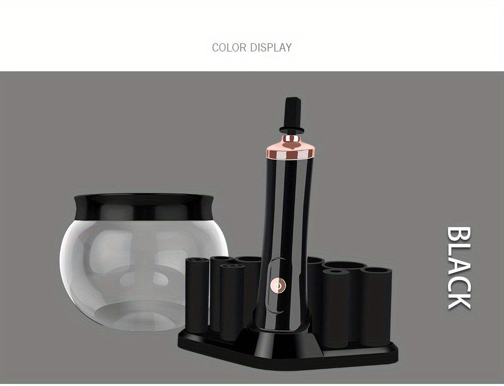 QuickClean Battery-Operated Makeup Brush Cleaner - Efficient Residue Removal, Adjustable Speeds, With Drying Function, Perfect for Home and Travel Use