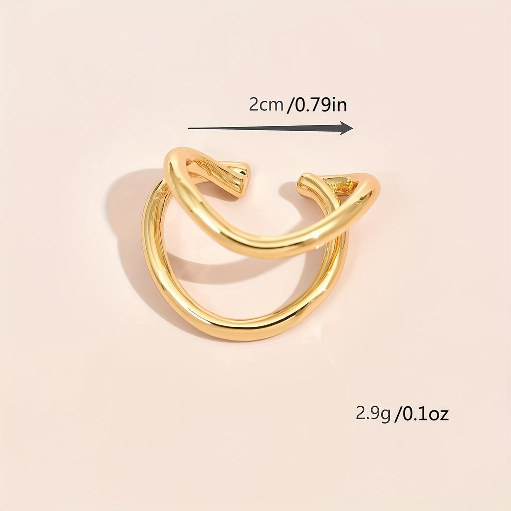 Simple Round Wrap Earrings Ear Clip Double C Cartilage U-Shape Earless No Pierce Earring