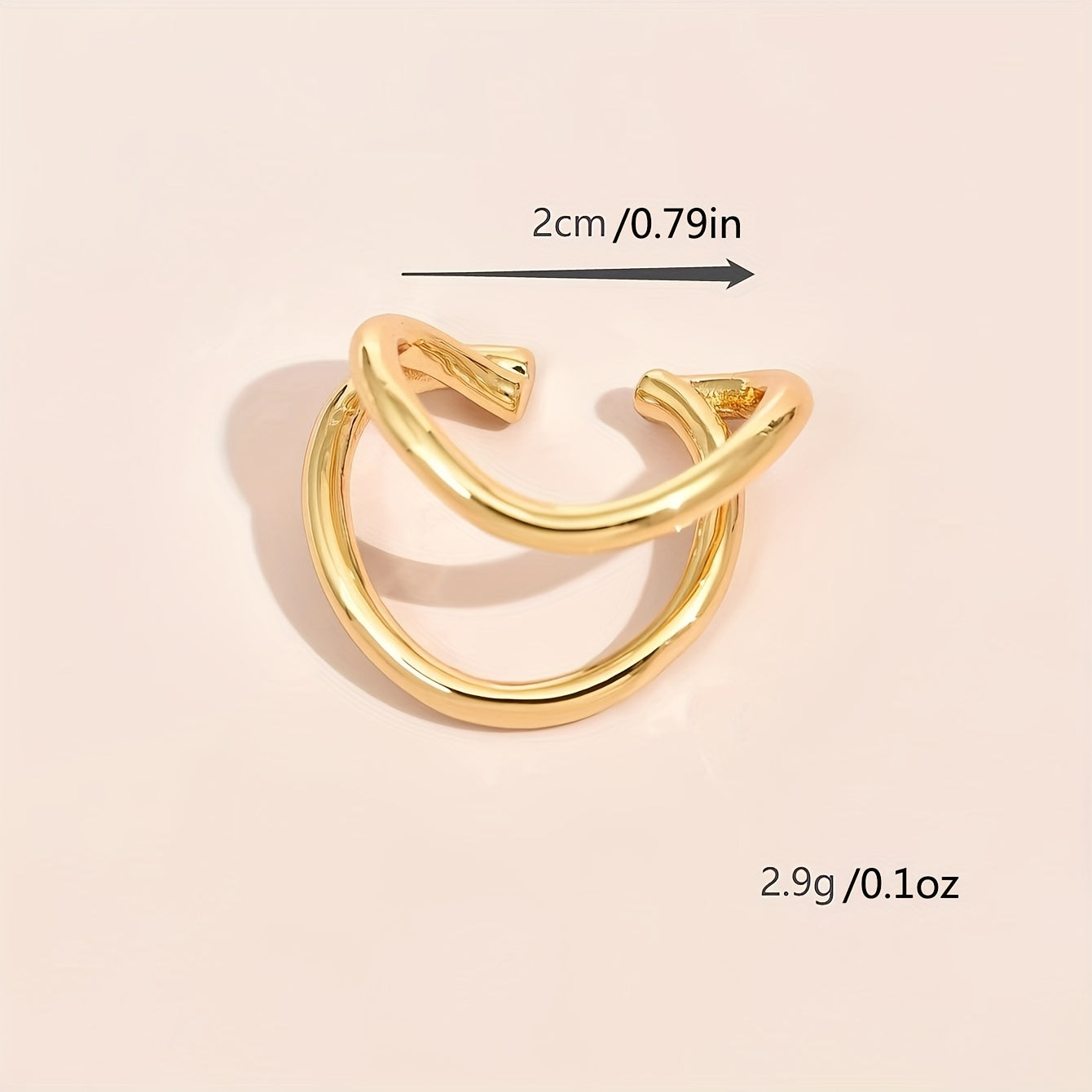 Simple Round Wrap Earrings Ear Clip Double C Cartilage U-Shape Earless No Pierce Earring