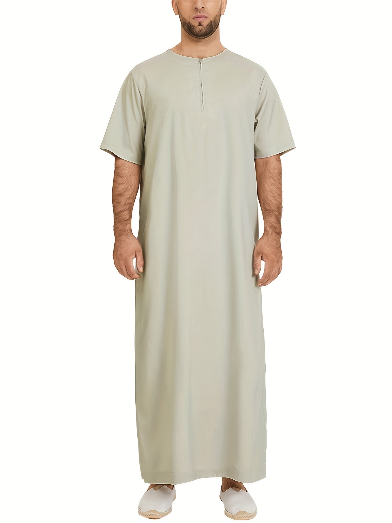 Plus Size Men's Solid Color Robe for Cultural Activities In Arabic, INCERUN