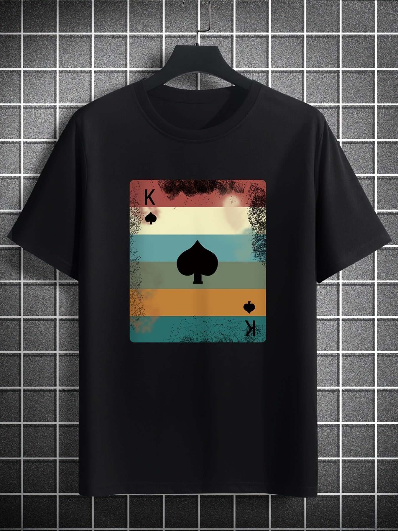 Men's Casual Crew Neck Short Sleeve T-shirt With Art Print