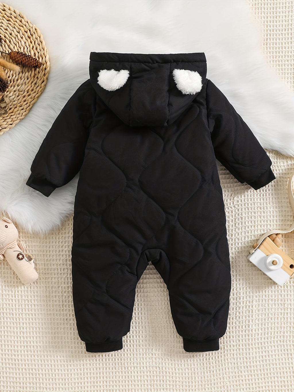 Baby Thickened Romper Autumn and Winter Outdoor Suit Newborn Set with Fleece Lining Zipper for 0-1 Year Old Youngsters' Clothes Christmas/Halloween/Thanksgiving Day, for Outdoor