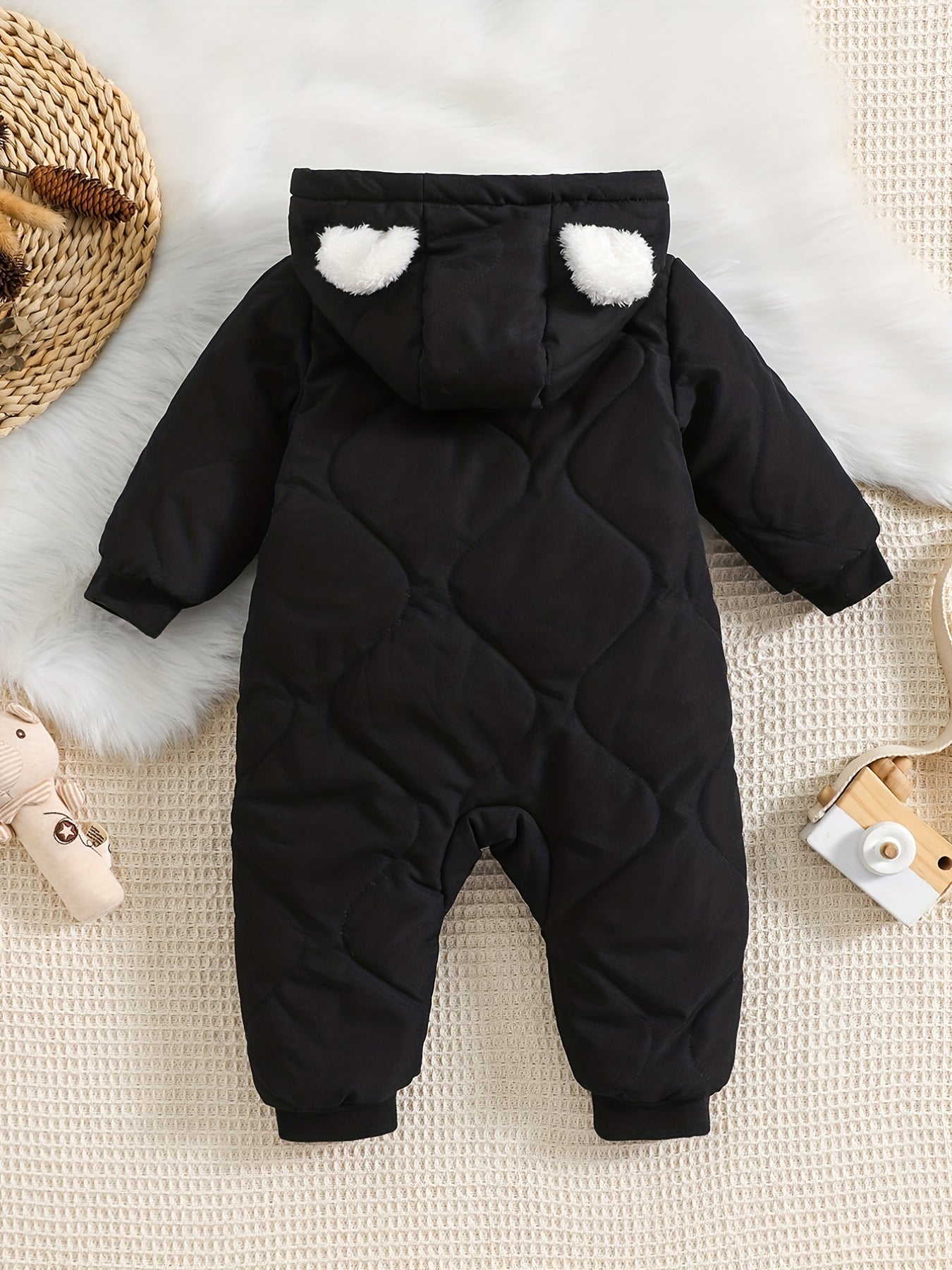 Baby Thickened Romper Autumn and Winter Outdoor Suit Newborn Set with Fleece Lining Zipper for 0-1 Year Old Youngsters' Clothes Christmas/Halloween/Thanksgiving Day, for Outdoor