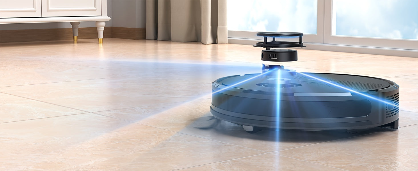 Robot Vacuum Cleaner And Mop Combo 4500Pa, Lubluelu SL60Ultra Robotic Vacuum, 150Mins Max, 56dB, 24 No-Go Zones For Pet Hair Carpets Floor