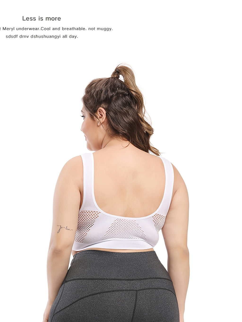 [Gentle Care] Plus Size Seamless Sports Bra for Women - Purple, Breathable Mesh Fabric, Push-Up with Removable Pads, Comfort Fit Vest Style, Sizes 36XL to 40XL, Plus Size Bra
