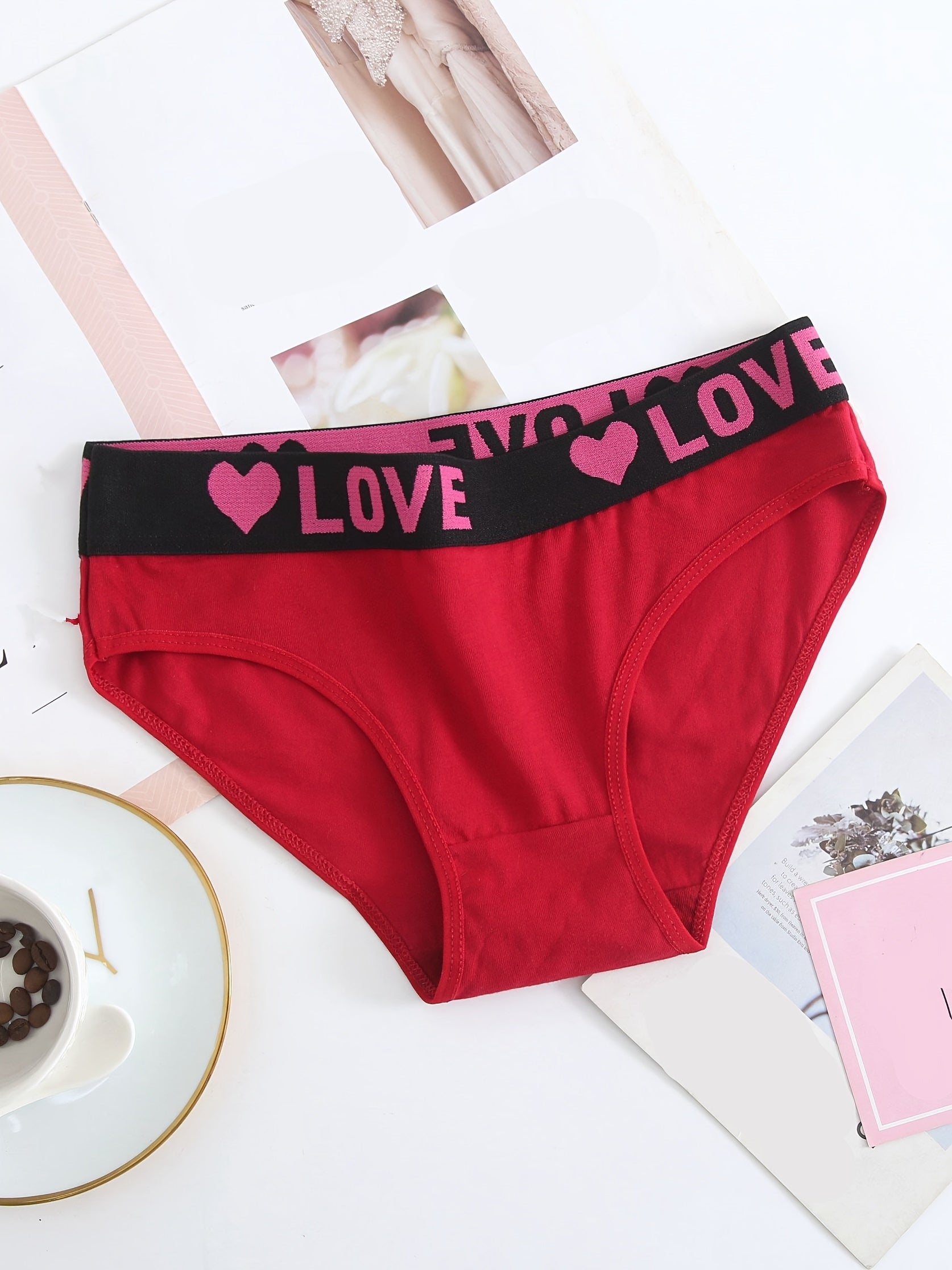 [6 Pack] Colorful Fabric Panties, Seamless Soft & Stretchy Bikini Briefs, Women's Lingerie & Underwear