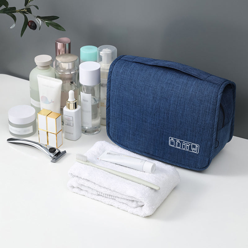 [Large Makeup Organizer] Durable Polyester Large Capacity Makeup Organizer Bag | Travel & Business, Wet & Dry Separation, Multiple Compartments for Cosmetics, Toiletries, And Accessories