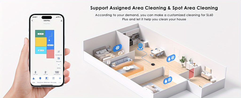 Lubluelu SL60 Plus Self-Emptying Robot Vacuum & Mop Combo, 4000Pa Strong Suction, 60-Day Hands-Free, WiFi/App/Alexa Compatible, 3-in-1 Pet Hair Cleaning for Hard Floors & Carpets, Quiet 55dB, Auto-Charging, Precision Mapping,