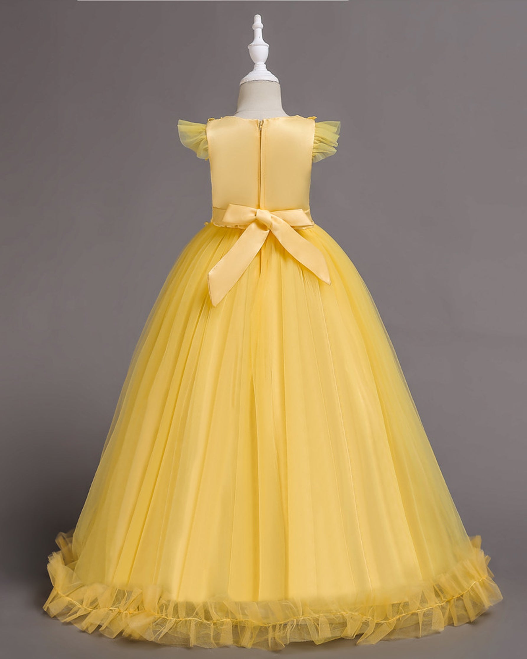 Girls Dresses Floral Lace Princess Dress With Tulle Birthday Party Wedding Sleeveless Pageant Evening Gown