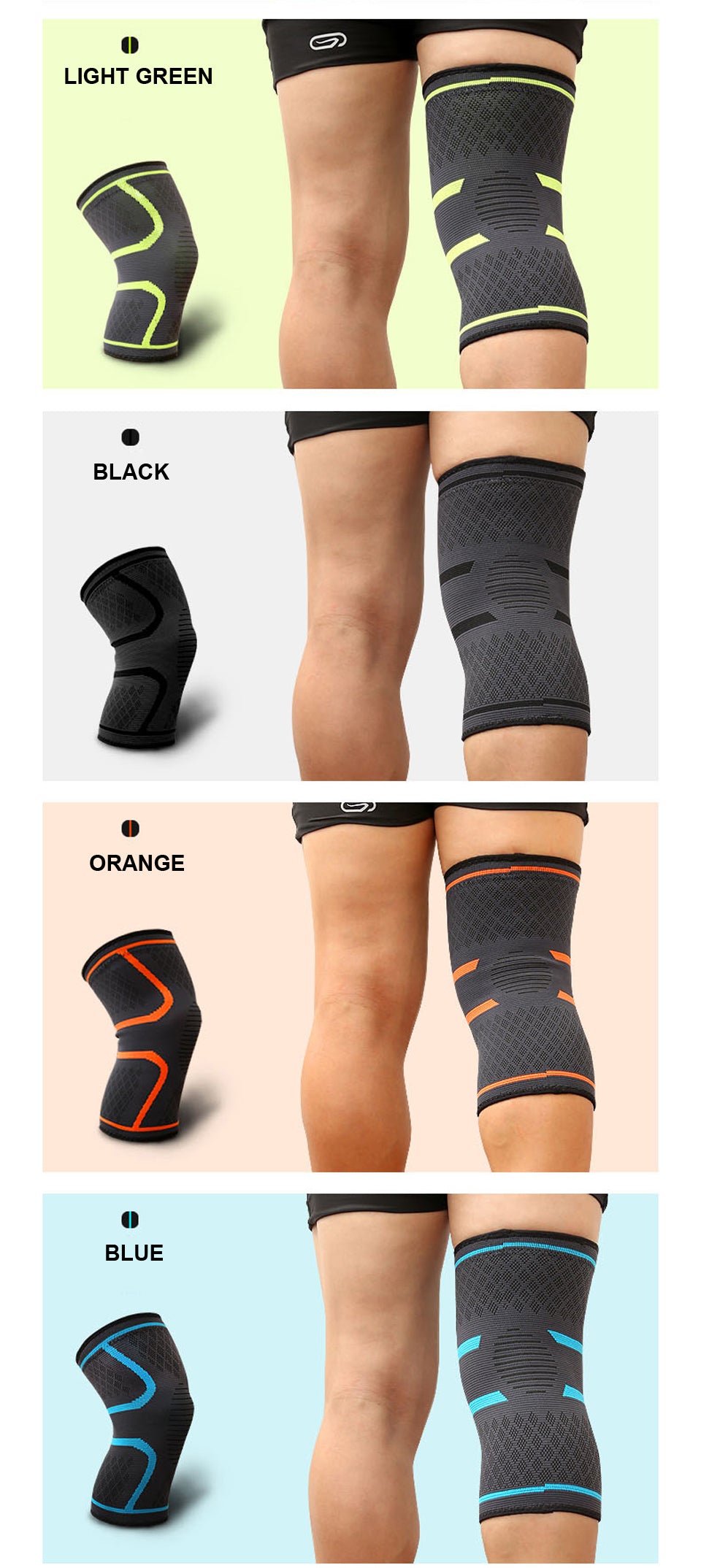 1pc AOLIKES Compression Knee Sleeve - Breathable, Non-Slip, Ideal for Running, Volleyball, Basketball, Yoga, Tennis, Football and more - Durable Polyamide & Nylon, Fitness Enthusiasts, Athletes, Fitness Accessory, Sports Gear