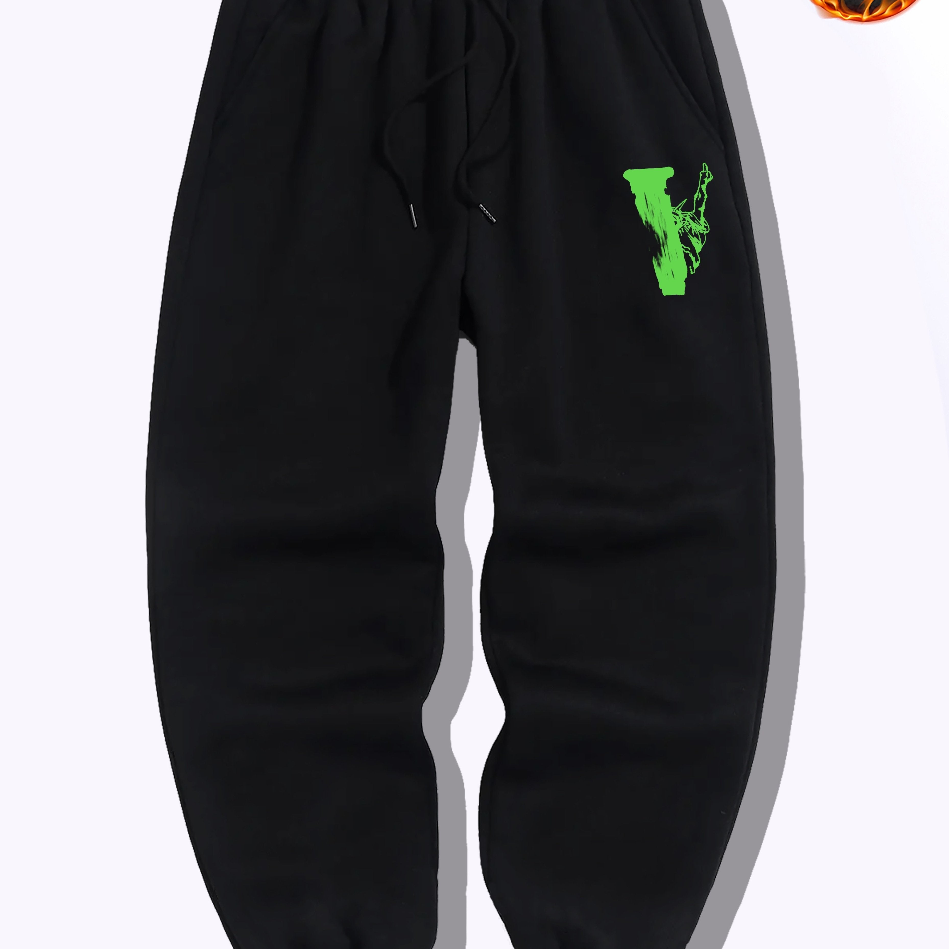 Men's Trendy Print Drawstring Sweatpants For Outdoor Street, Gift For Men