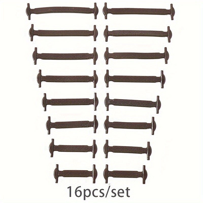 16pcs/Pack No-Tie Elastic Shoelaces for Sneakers, Casual Shoes, and Athletic Footwear