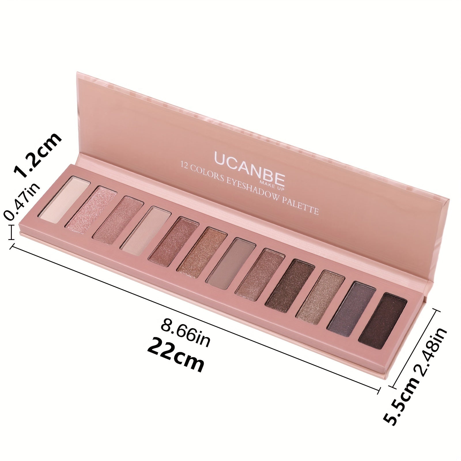 12 Colors Eyeshadow Palette, Shimmer Matte Finish, Rich Color Velvet Texture, Nude Eyeshadow Makeup Palette