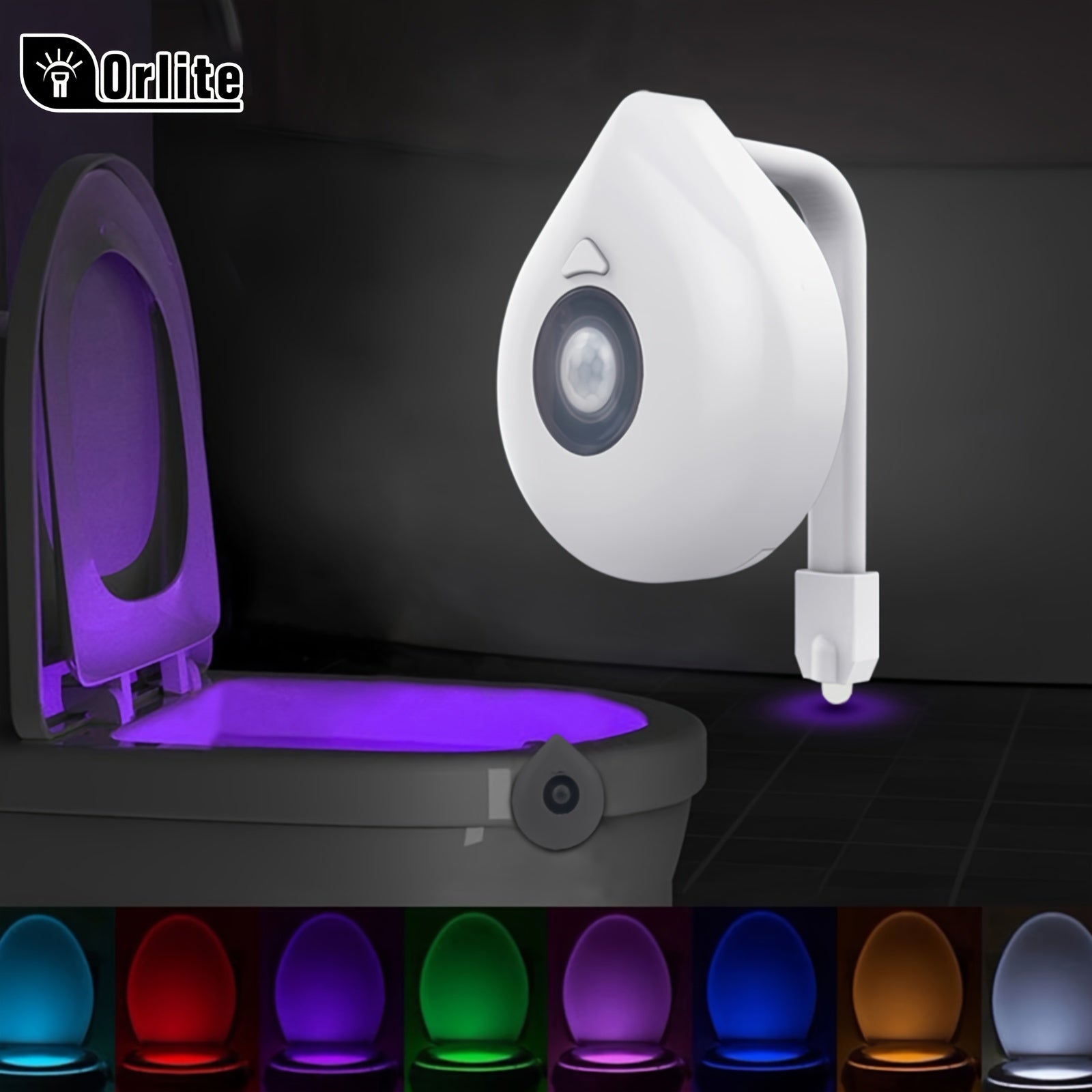 Toilet Motion Sensor Light, 8 Colors Changing Sensor LED Washroom Night Light Inside Toliet Lamp, PIR Motion Activated Bathroom Accessory, Fits Any Toilet For Event Holding/shops/stores